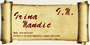 Irina Mandić vizit kartica